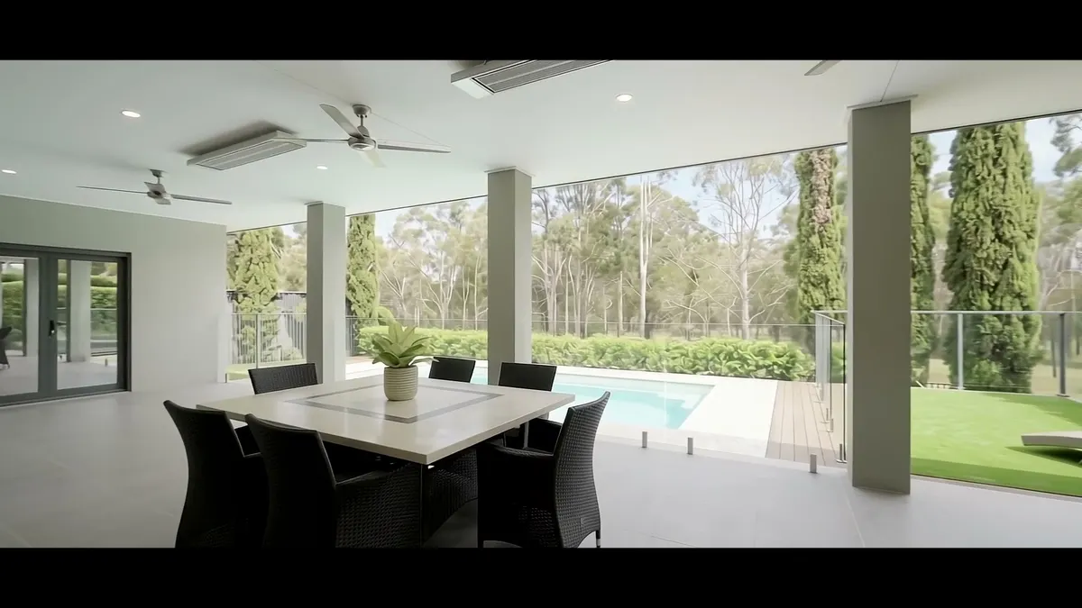 Covered alfresco and pool, a frame from a SABO Spotlight Reel
