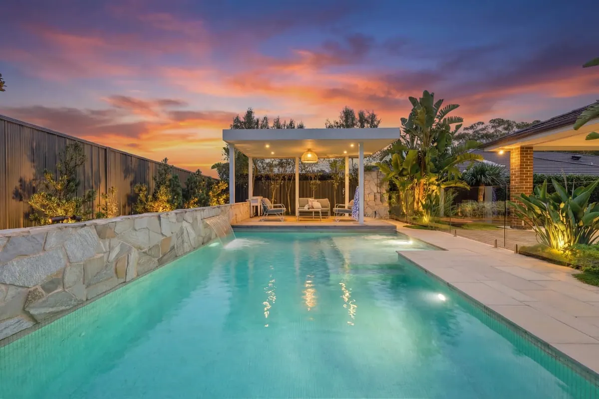Pool at dusk, Harrington Park